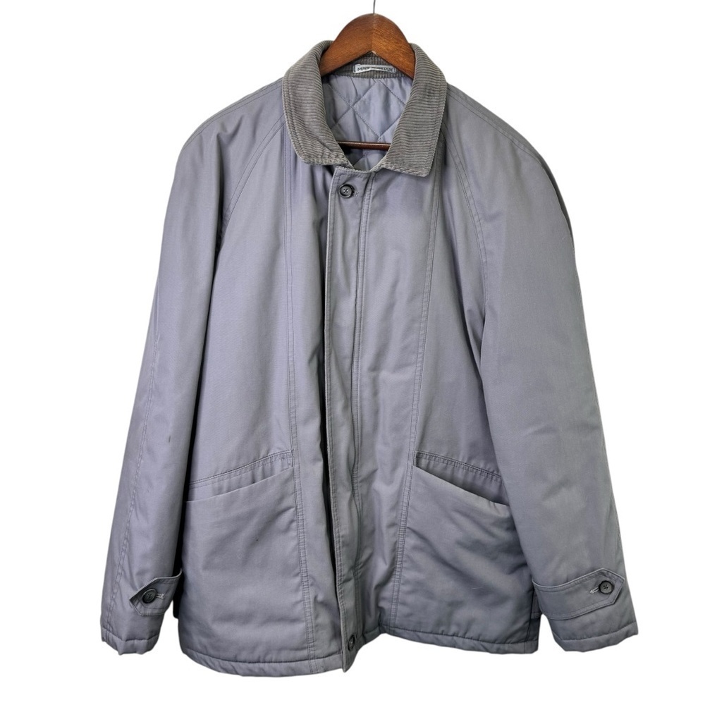 Vintage Dannimac Grey Chore Coat Barn Coat Corduroy Accents Size Large